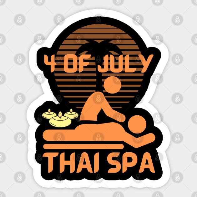 4 Of July Celebrate Thai Spa Sticker by Helen Morgan